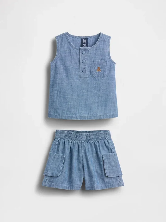 Baby-Denim-Set mit Taschen