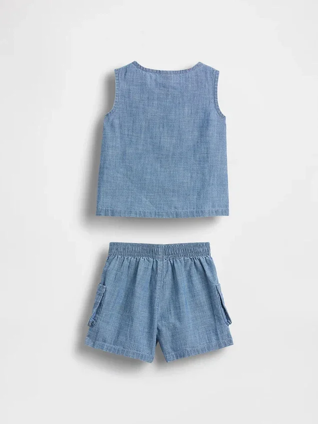 Baby-Denim-Set mit Taschen