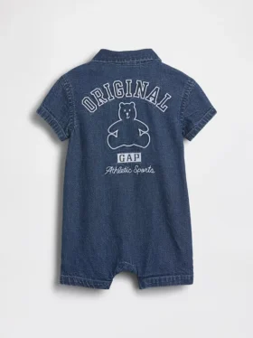 Baby-Denim-Shorty-Einteiler mit Gap Logo