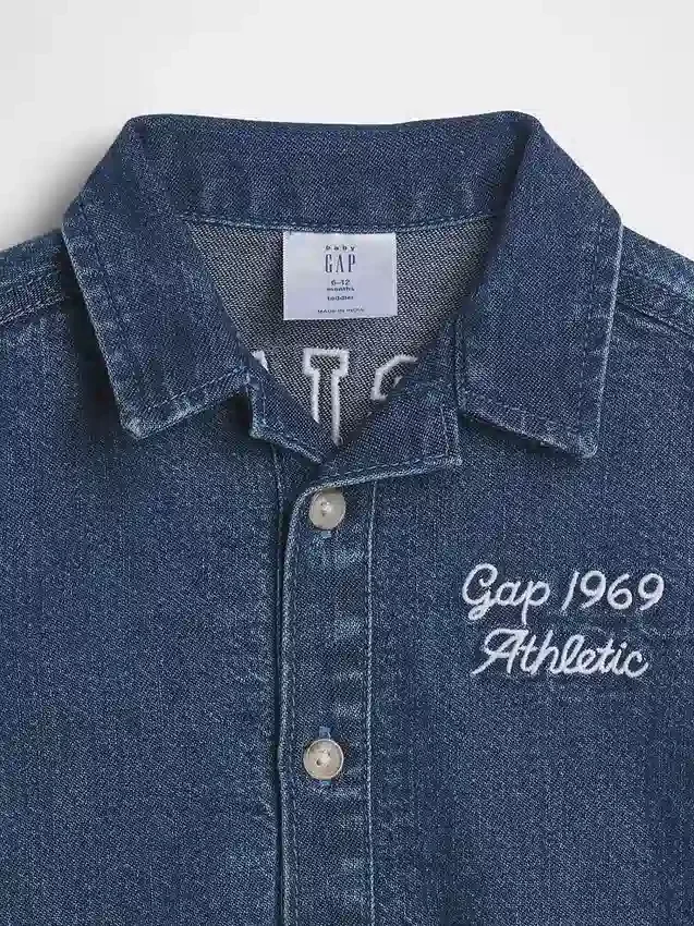 Baby-Denim-Shorty-Einteiler mit Gap Logo