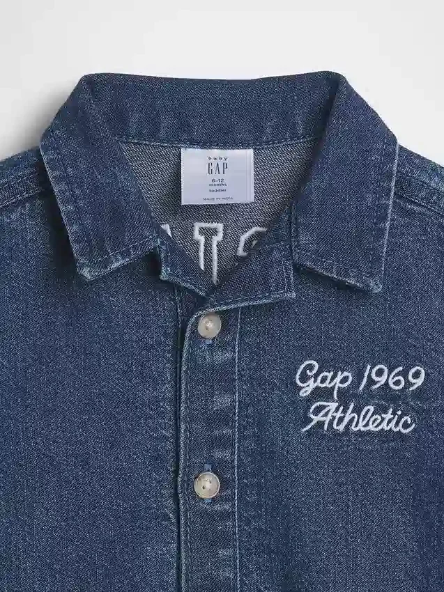 Baby-Denim-Shorty-Einteiler mit Gap Logo