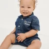 Baby-Denim-Shorty-Einteiler mit Gap Logo