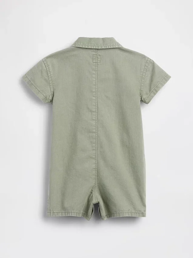 Baby-Denim-Shorty-Einteiler mit Tasche