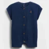 Baby-Einteiler aus Baumwollgaze und Denim