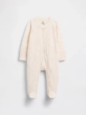 Baby-Einteiler aus Bio-Baumwolle mit Blumenmuster und Fußteil