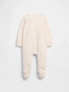 Baby-Einteiler aus Bio-Baumwolle mit Blumenmuster und Fußteil
