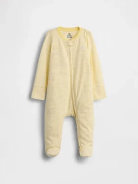 Baby-Einteiler aus Bio-Baumwolle mit Füßen und Reißverschluss
