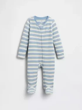Baby-Einteiler mit Füßchen aus Waffelpiqué