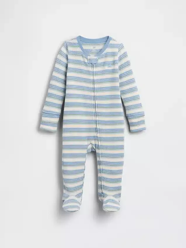 Baby-Einteiler mit Füßchen aus Waffelpiqué