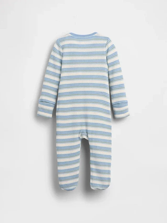 Baby-Einteiler mit Füßchen aus Waffelpiqué