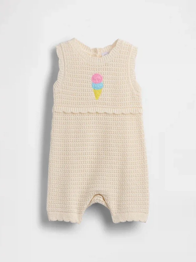 Baby-Eiscreme-Häkel-Shorty-Einteiler