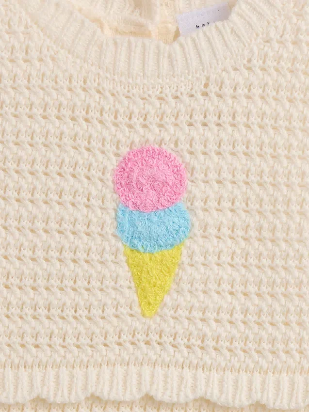Baby-Eiscreme-Häkel-Shorty-Einteiler