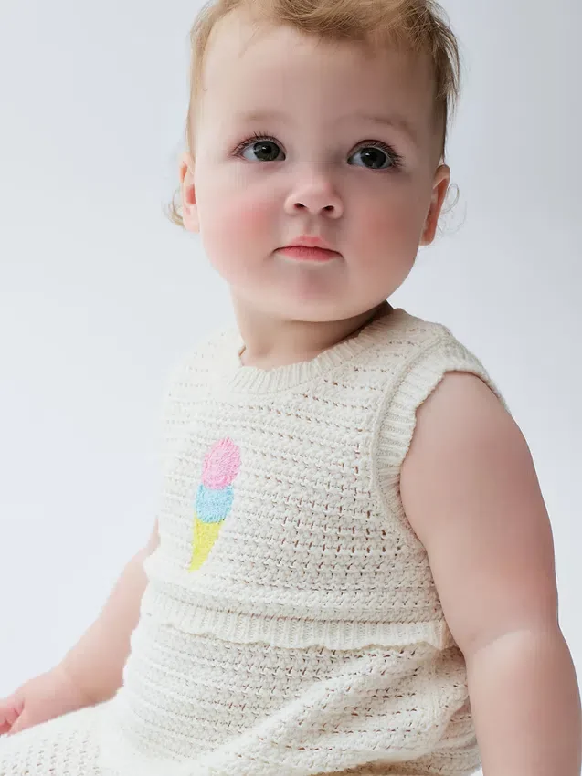 Baby-Eiscreme-Häkel-Shorty-Einteiler
