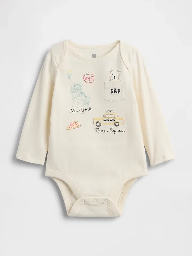Baby First Favorites Bodys aus Bio-Baumwolle mit NYC-Logo-Tasche