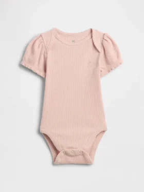 Baby First Favorites – Bodys mit feinen Rippen und Puffärmeln