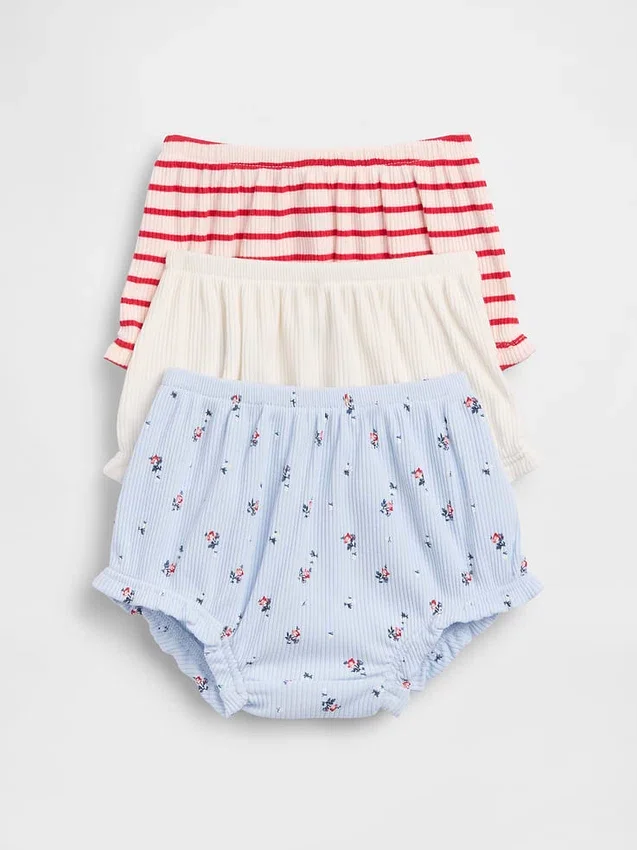 Baby First Favorites Tinyrib-Bloomer mit Rüschen (3er-Pack)
