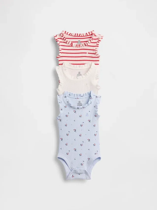 Baby First Favorites Tinyrib Rüschen-Bodys (3er-Pack)