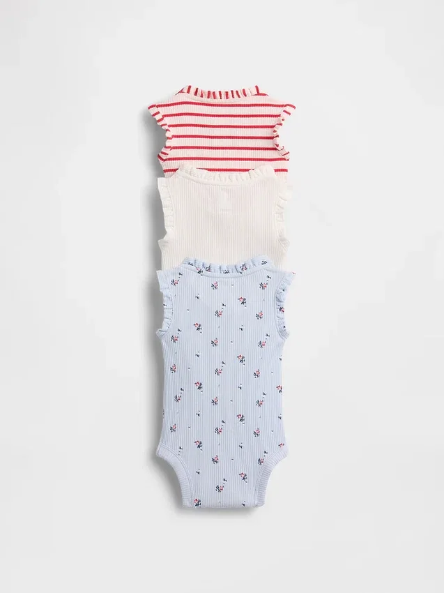 Baby First Favorites Tinyrib Rüschen-Bodys (3er-Pack)