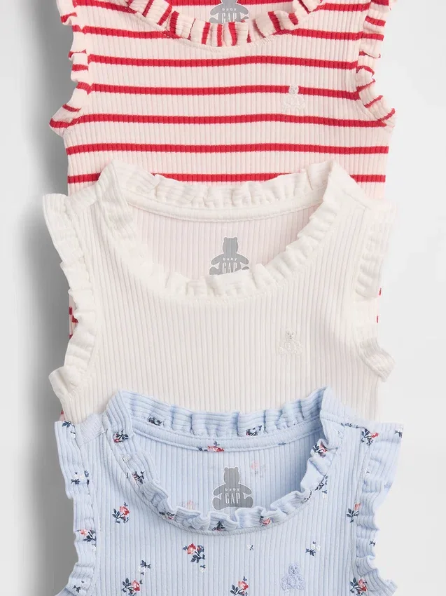 Baby First Favorites Tinyrib Rüschen-Bodys (3er-Pack)