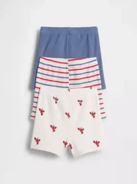 „Baby First Favorites“ Tinyrib-Streifen-Shorts zum Hineinschlüpfen (3er-Pack)