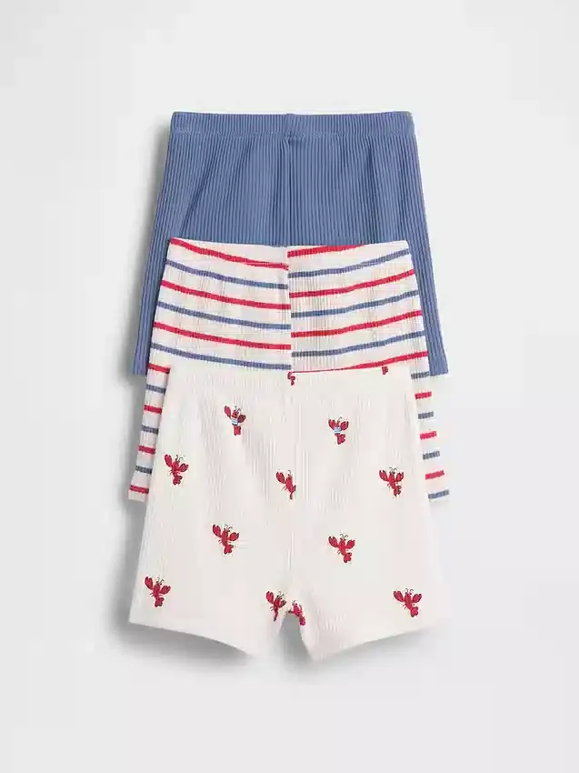 „Baby First Favorites“ Tinyrib-Streifen-Shorts zum Hineinschlüpfen (3er-Pack)