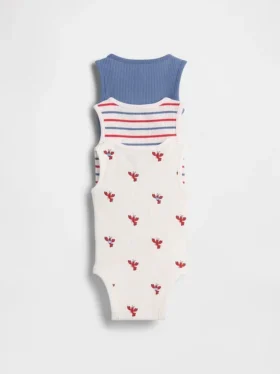 Baby First Favorites Tinyrib-Tank-Bodys mit Tasche (3er-Pack)