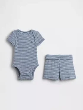 Baby „Grow-With-Me“-Set mit Shorts aus feinem Rippstrick