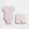 Baby „Grow-With-Me“-Set mit Shorts aus feinem Rippstrick