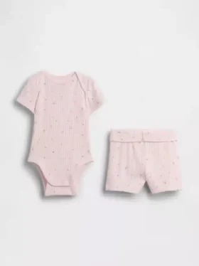 Baby „Grow-With-Me“-Set mit Shorts aus feinem Rippstrick