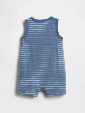 Baby-Henley-Shorty-Einteiler aus Bio-Baumwolle