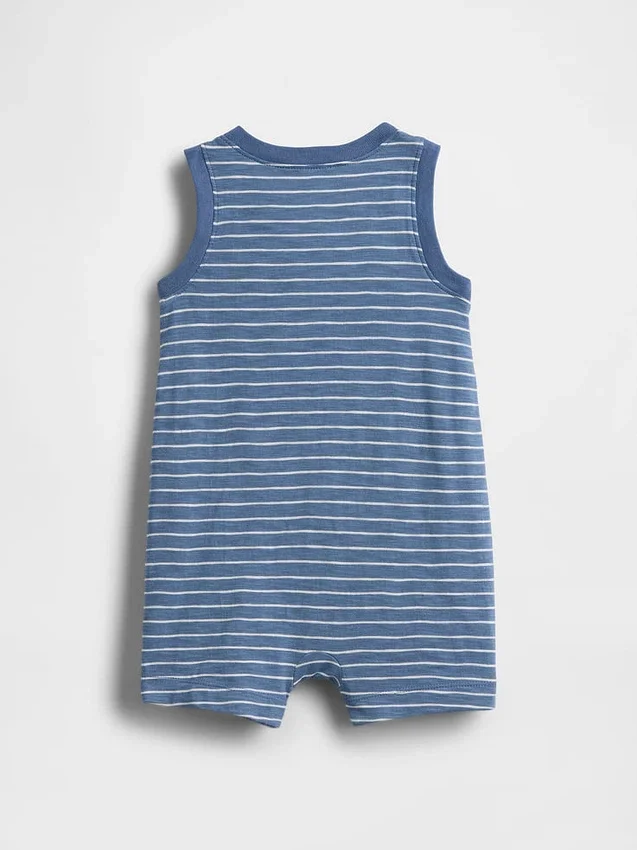 Baby-Henley-Shorty-Einteiler aus Bio-Baumwolle