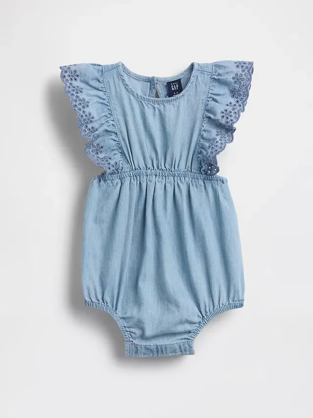 Baby-Jeans-Einteiler mit Ösen