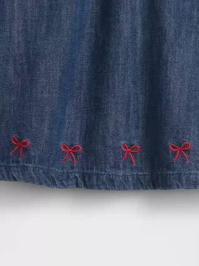 Baby-Jeans-Kleid mit Rüschenkragen