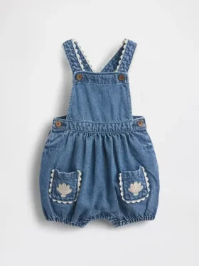 Baby-Jeans-Latzhose mit aufgesetzten Taschen