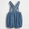 Baby-Jeans-Latzhose mit aufgesetzten Taschen