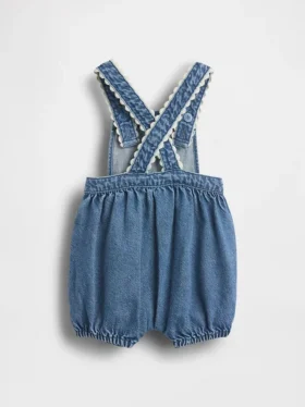 Baby-Jeans-Latzhose mit aufgesetzten Taschen