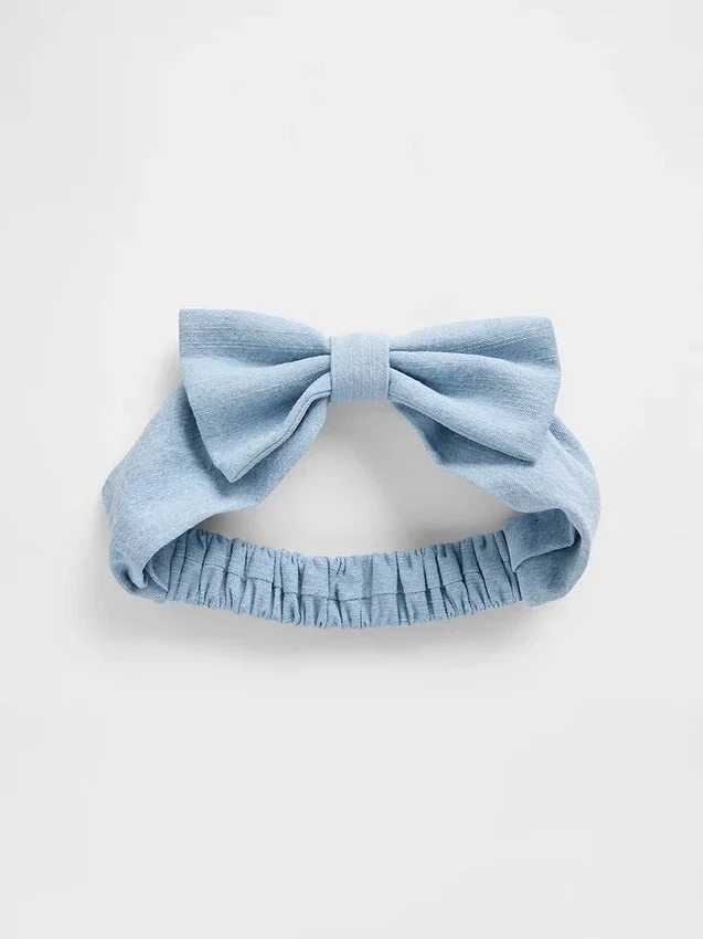 Baby-Jeans-Stirnband mit Schleife