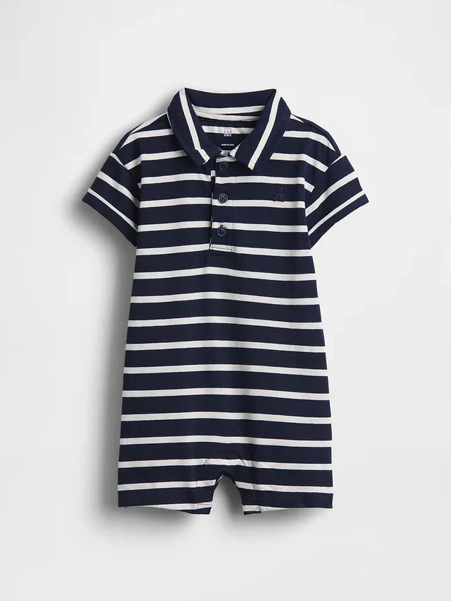 Baby-Jersey-Poloshirt-Shorty-Einteiler