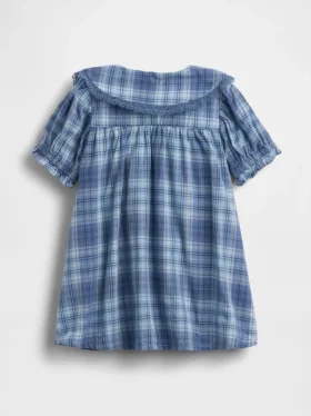 Baby-Kleid mit Kragen und Karomuster