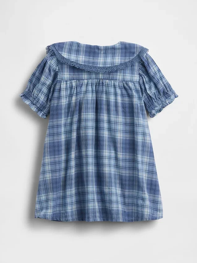 Baby-Kleid mit Kragen und Karomuster