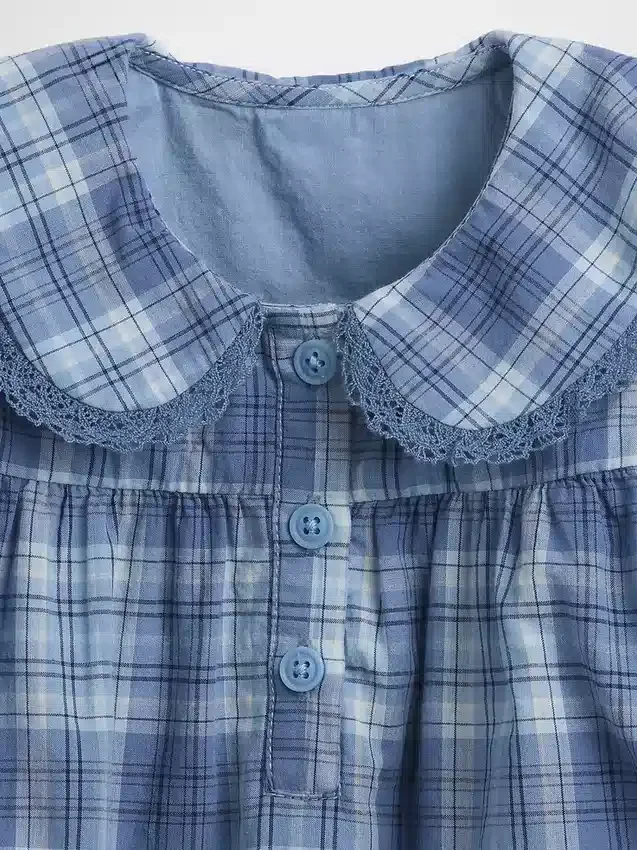 Baby-Kleid mit Kragen und Karomuster