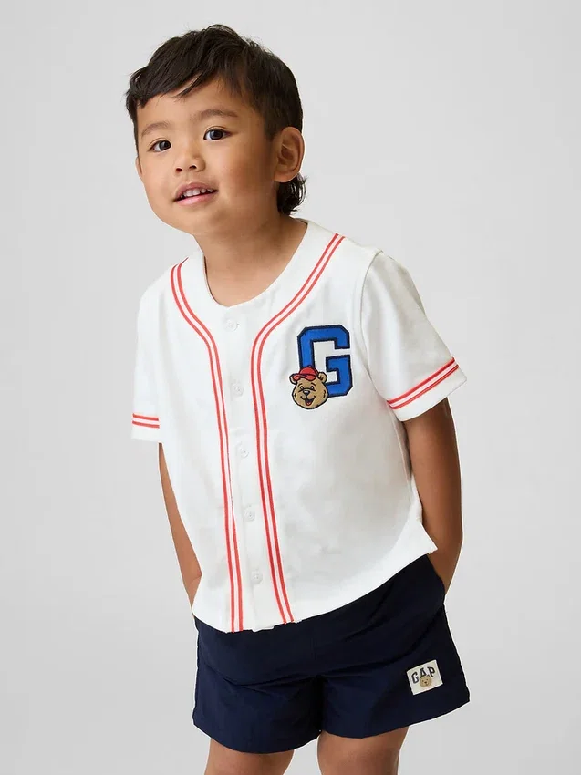 Baby & Kleinkind-Baseball-Jersey-T-Shirt mit Brannan-Bär-Logo