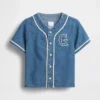 Baby & Kleinkind-Baseballhemd aus Denim mit Varsity-Logo