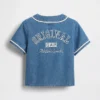 Baby & Kleinkind-Baseballhemd aus Denim mit Varsity-Logo