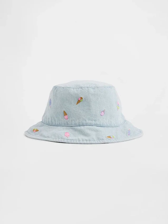 Baby & Kleinkind Bestickter Denim-Bucket-Hut