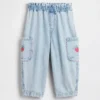 Baby & Kleinkind-Cargo-Jeans im Barrel-Schnitt mit Erdbeer-Applikation