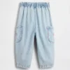Baby & Kleinkind-Cargo-Jeans im Barrel-Schnitt mit Erdbeer-Applikation