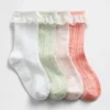 Baby & Kleinkind-Crew-Socken mit Spitzenbordüre und Pointelle-Strick (4er-Pack)