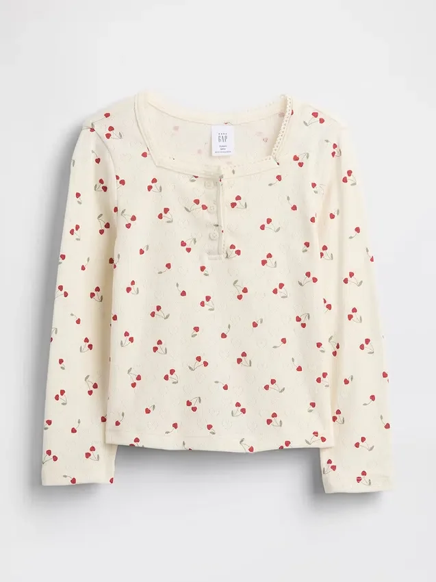 Baby & Kleinkind-Henley-Oberteil aus Pointelle