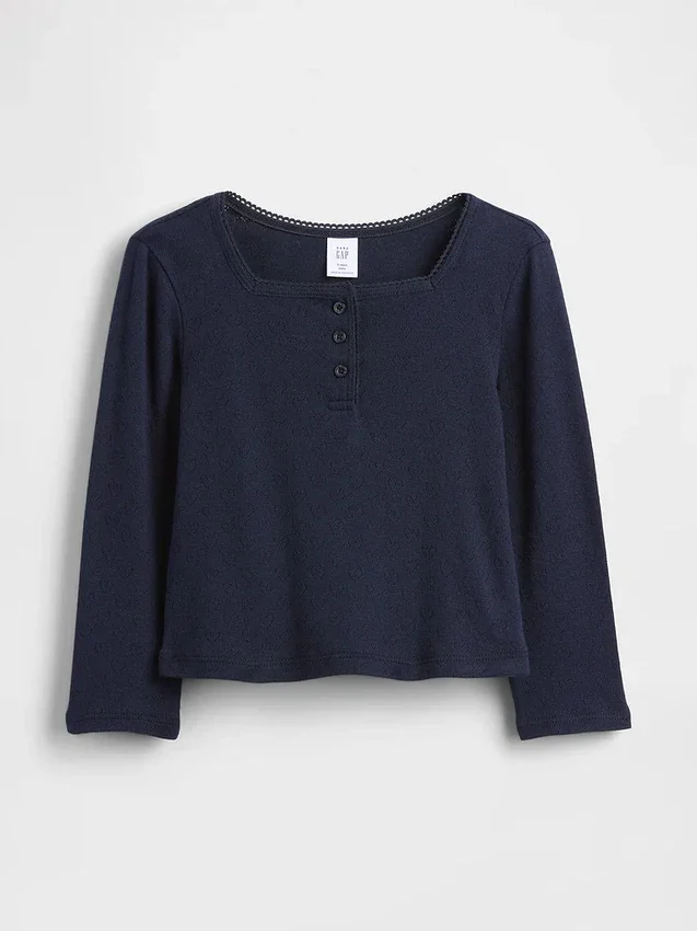 Baby & Kleinkind-Henley-Oberteil aus Pointelle